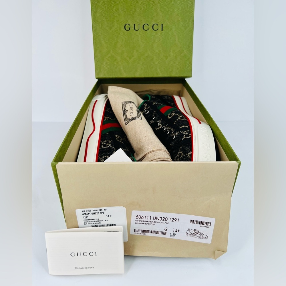 Gucci Tennis 1977 GG Supreme Jacquard Sylvie Sneakers G 14.5 - US 15 - EU 48.5 - Picture 2 of 11